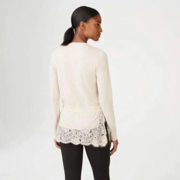 A376 Club Monaco Wool Two layer slip long sleeve top sweater - Picture 3 of 9